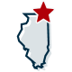 map of Illinoic with Chicago highlighted